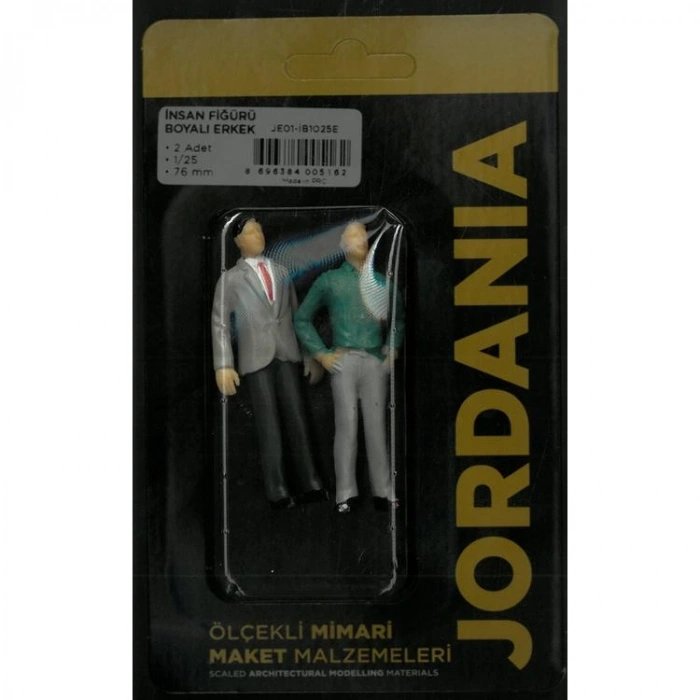 JORDANIA MAKET JE01-İB1025E İNSAN FİGÜRÜ BOYALI ERKEK 1/25 76mm 2Lİ TEK PAKET