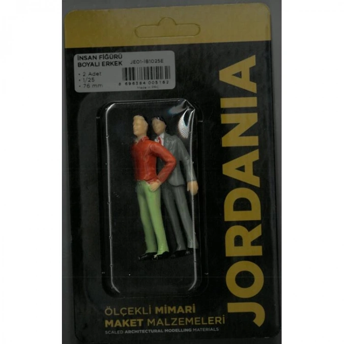 JORDANIA MAKET JE01-İB1025E İNSAN FİGÜRÜ BOYALI ERKEK 1/25 76mm 2Lİ TEK PAKET