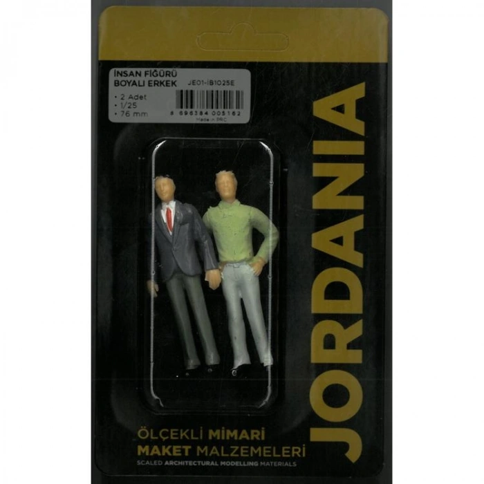 JORDANIA MAKET JE01-İB1025E İNSAN FİGÜRÜ BOYALI ERKEK 1/25 76mm 2Lİ TEK PAKET