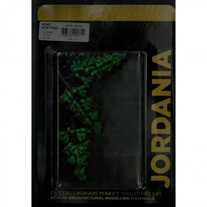 JORDANIA MAKET ÖLÇEKLİ JE03P-126080 AÇIK YEŞİL AĞAÇ 1/100 8cm. 3LÜ TEK PAKET