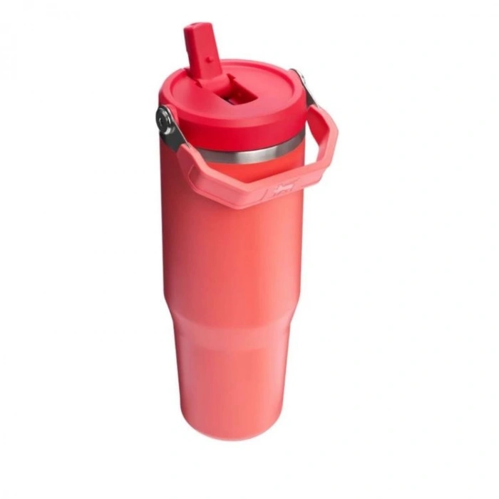 STANLEY 10-12043-076 PİPETLİ THE ICEFLOW FLİP STRAW 0.89 L. PASLANMAZ ÇELİK TERMOS MERCAN