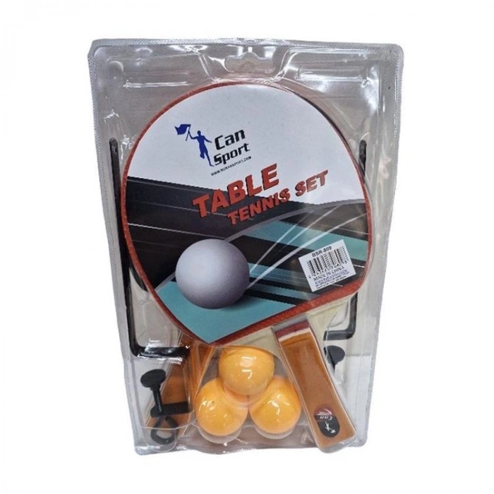 CAN SPORT BSR-809 FİLE DEMİRLİ 3 TOPLU 2 RAKET MASA TENİSİ SETİ