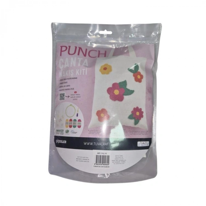 TUVA PUNCH PNÇ-03 NAKIŞ ÇANTA YAPIM SETİ - ÇİÇEKLER
