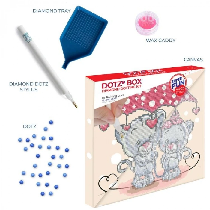 DIAMOND DOTZ DBX.005 DOTZ BOX ITS RAINING LOVE 28x28 cm BONCUK TABLO KİTİ