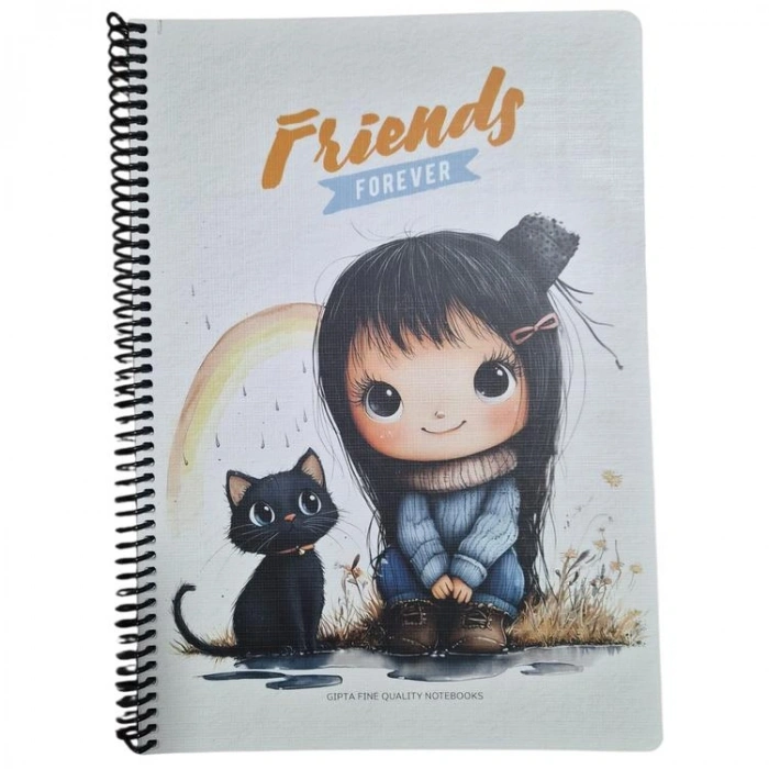 GIPTA FRIENDS FOREVER SPİRALLİ LX KARTON KAPAK A4 80YP. ÇİZGİLİ  DEFTER 8383 - TEKLİ