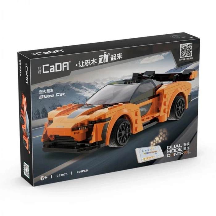 VAGONLIFE CADA C51075W TURUNCU BLAZE CAR 295 PARÇA DUAL MODE CONTROL BLOCK OYUNCAK 6+