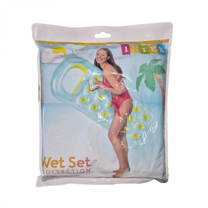 INTEX 59895EU RENKLİ BARDAKLI 188x71 cm DENİZ YATAĞI