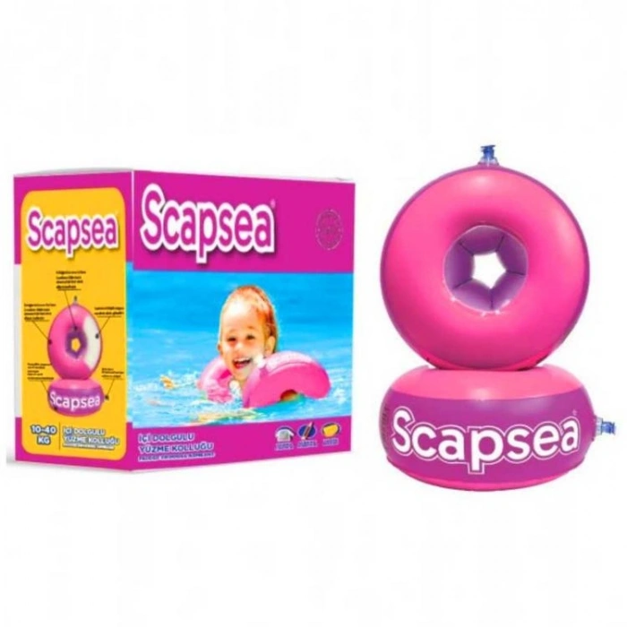 SCAPSEA ST00627 PEMBE İÇİ DOLGULU + TAMİR BANDI + ŞİŞİRME POMPASI + TAŞIMA ÇANTASI KUTULU YÜZME KOLLUĞU SET 10-40 KG