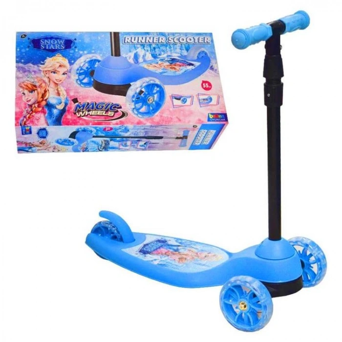 BEREN BRN-2549 RUNNER STREET STYLE KARLAR ÜLKESİ IŞIKLI 55 KG 3 TEKER MAVİ SCOOTER 5+