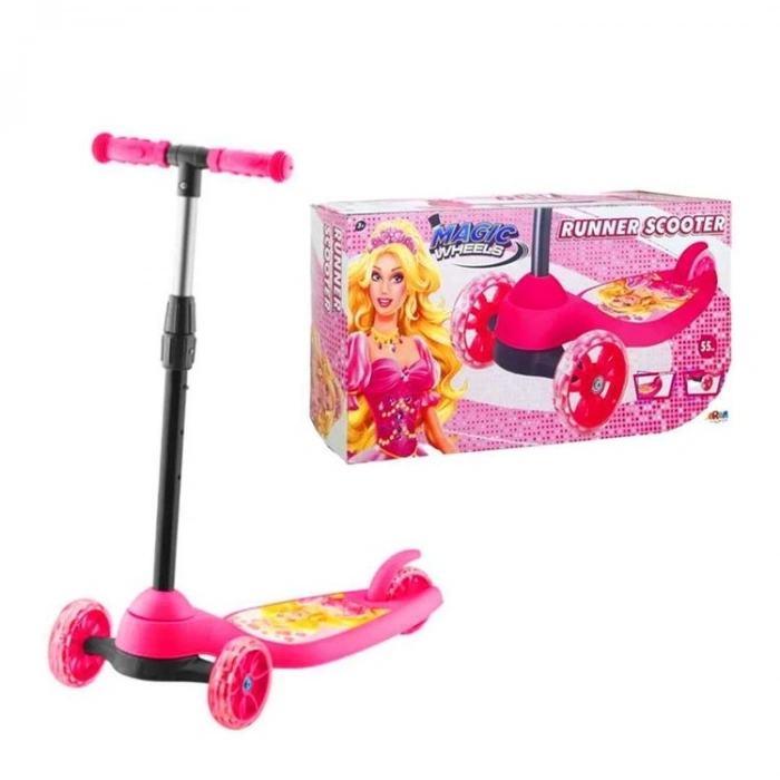 BEREN BRN-2532 RUNNER STREET STYLE PRENSES IŞIKLI 55 KG 3 TEKER PEMBE SCOOTER 5+