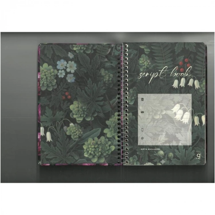 GIPTA SCRIPT BOOK SPİRALLİ SERT KAPAK 17x24 80YP.ÇİZGİLİ DEFTER 8406 - TEKLİ