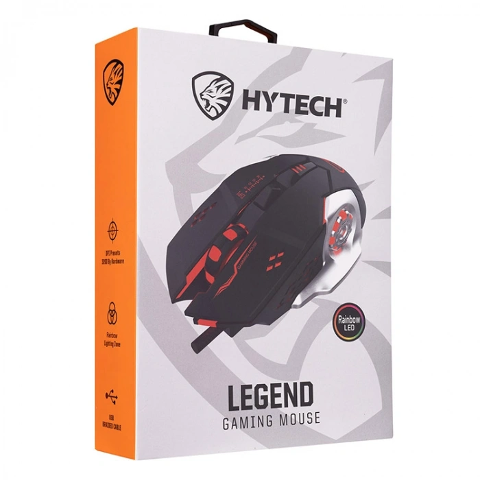 HYTECH HY-X9 3.600DPI LEGEND GAMING KABLOLU RAINBOW OYUNCU MOUSE SİYAH
