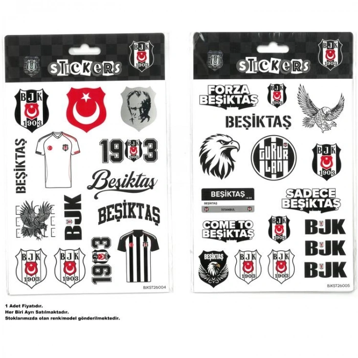 PİOLENT BJKST26005 FORZA BEŞİKTAŞ TARAFTAR STICKER ETİKET 1 YP. TEKLİ KARTELA