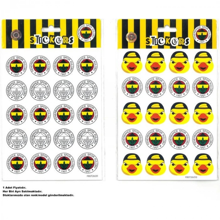PİOLENT FBST26019 FENERBAHÇE TARAFTAR STICKER ETİKET 1 YP. TEKLİ KARTELA