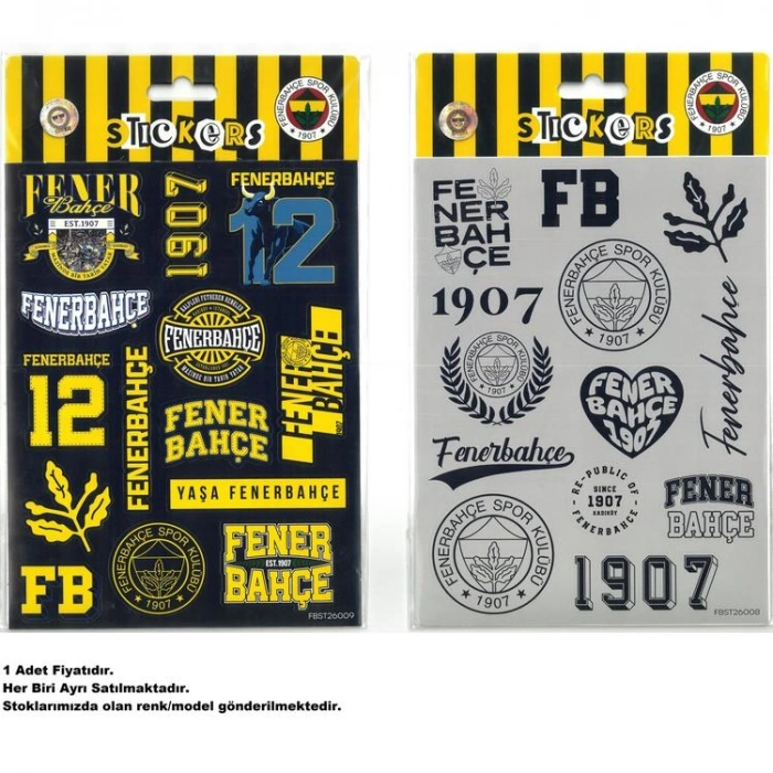 PİOLENT FBST26019 FENERBAHÇE TARAFTAR STICKER ETİKET 1 YP. TEKLİ KARTELA