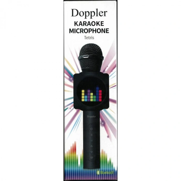 DOPPLER TETRİS EKRANLI RGB LED SES BLUETOOTH BAĞLANTILI KARAOKE MİKROFON KUTULU
