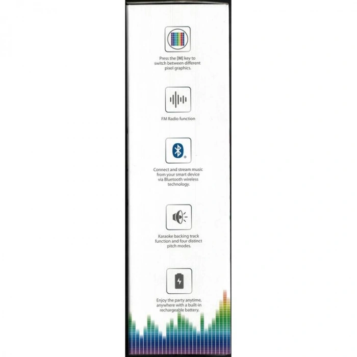 DOPPLER TETRİS EKRANLI RGB LED SES BLUETOOTH BAĞLANTILI KARAOKE MİKROFON KUTULU