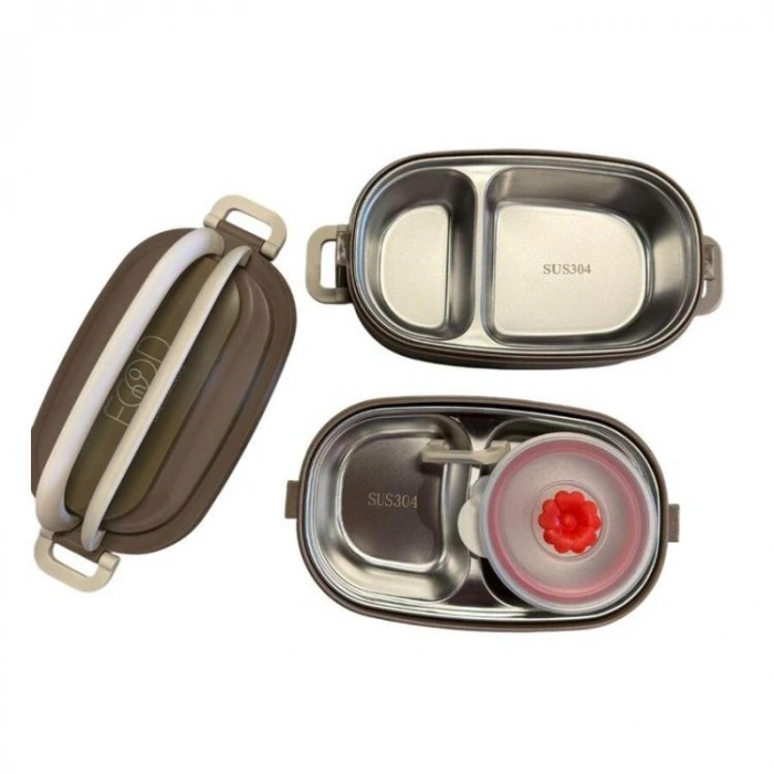 VAGONLİFE PASLANMAZ ÇELİK BÖLMELİ YEMEK KABI 2 KATLI - LUNCH BOX BL10403-2S 1140ML - BEJ