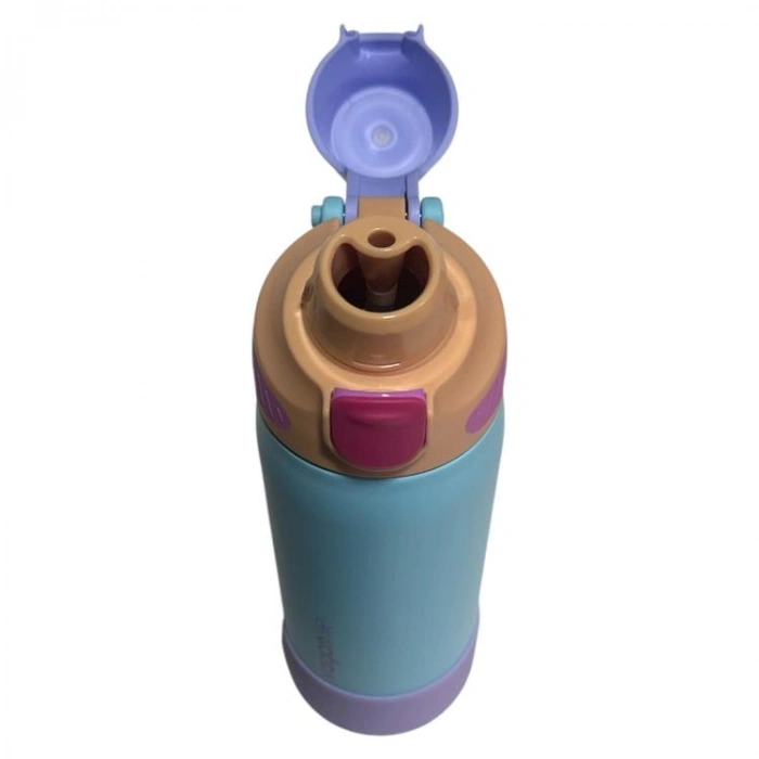 VAGONLİFE ÇELİK TEK KAPAK PİPETLİ/ PİPETSİZ KULLANIM KULPLU MATARA/TERMOS VGN1102 700ML  - MAVİ