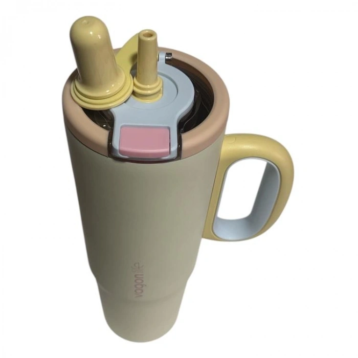 VAGONLİFE ÇELİK PİPETLİ/ PİPETSİZ ÇİFT KULLANIM KULPLU CUP/TERMOS VGN1114 1200ML  - SARI