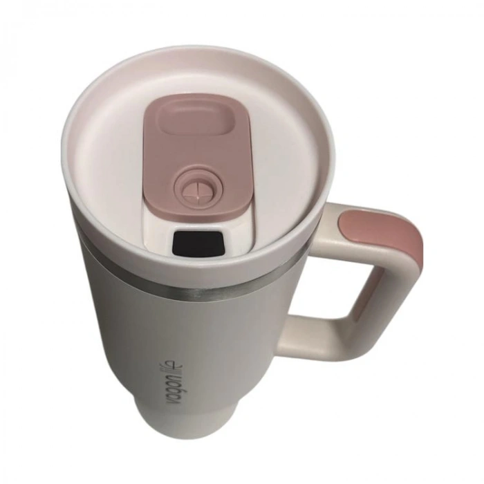 VAGONLİFE KULPLU ÇELİKLİ PİPETLİ/PİPETSİZ RAHAT İÇİM PASLANMAZ ÇELİK TERMOS CUP VGN1103 1200 ML PEMBE