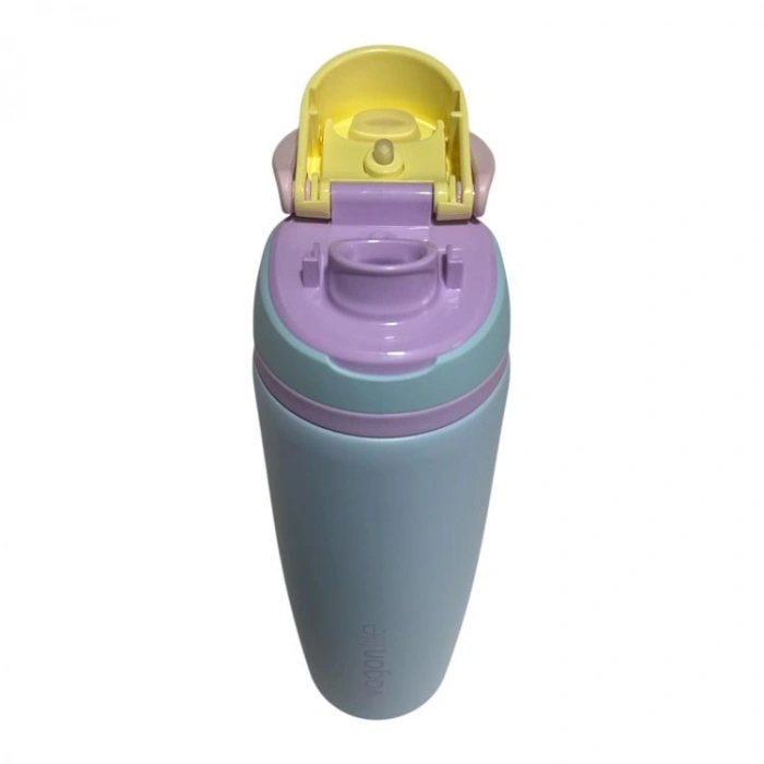 VAGONLİFE ÇELİK TEK KAPAK PİPETLİ/ PİPETSİZ KULLANIM KULPLU MATARA/TERMOS VGN1107 800ML  - TURKUAZ