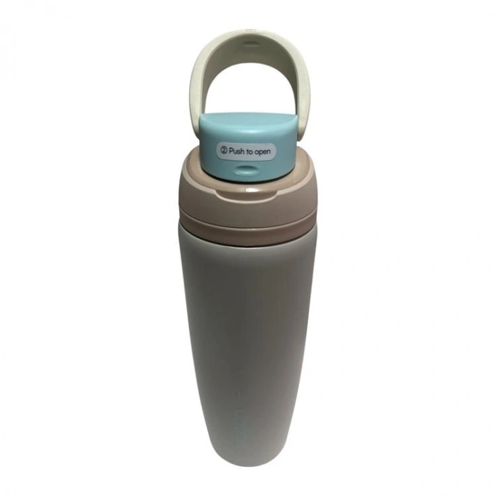 VAGONLİFE ÇELİK TEK KAPAK PİPETLİ/ PİPETSİZ KULLANIM KULPLU MATARA/TERMOS VGN1107 800ML  - GRİ