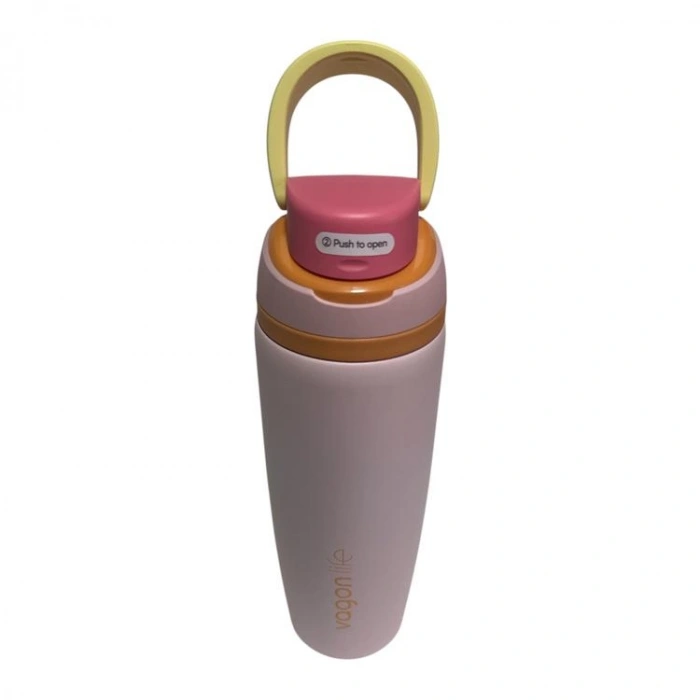 VAGONLİFE ÇELİK TEK KAPAK PİPETLİ/ PİPETSİZ KULLANIM KULPLU MATARA/TERMOS VGN1107 800ML  - PEMBE