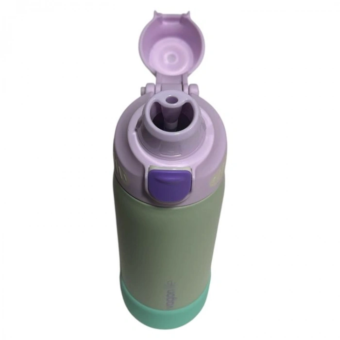 VAGONLİFE ÇELİK TEK KAPAK PİPETLİ/ PİPETSİZ KULLANIM KULPLU MATARA/TERMOS VGN1102 700ML  - YEŞİL