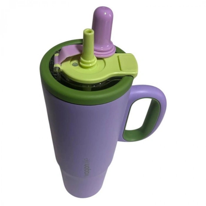 VAGONLİFE ÇELİK PİPETLİ/ PİPETSİZ ÇİFT KULLANIM KULPLU CUP/TERMOS VGN1114 1200ML  - MOR