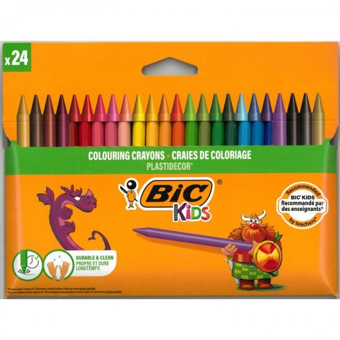 BİC KİDS PLASTIDECOR 421 PASTEL/MUM BOYA 24LÜ