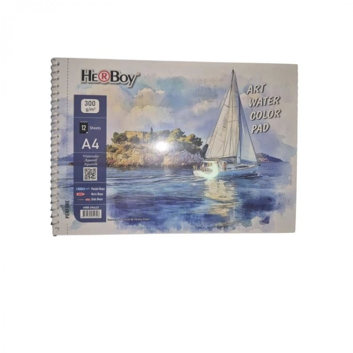 HERBOY HRB-39623 SPİRALLİ A4 300 ARTSULU BOYA DEFTERİ 12 YAPRAK