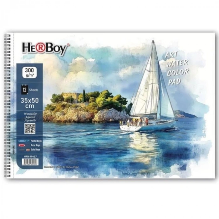 HERBOY HRB-39627 SPİRALLİ 35X50 300 ARTSULU BOYA DEFTERİ 12 YAPRAK
