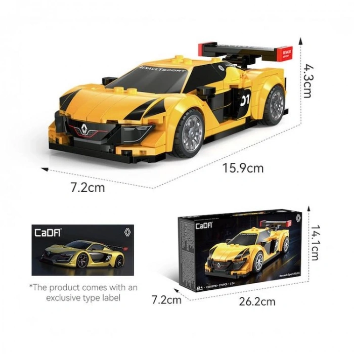 VAGONLIFE CADA C55037W RENAULT SPORT RS.01 1:24 271 PARÇA BLOCK OYUNCAK 6+