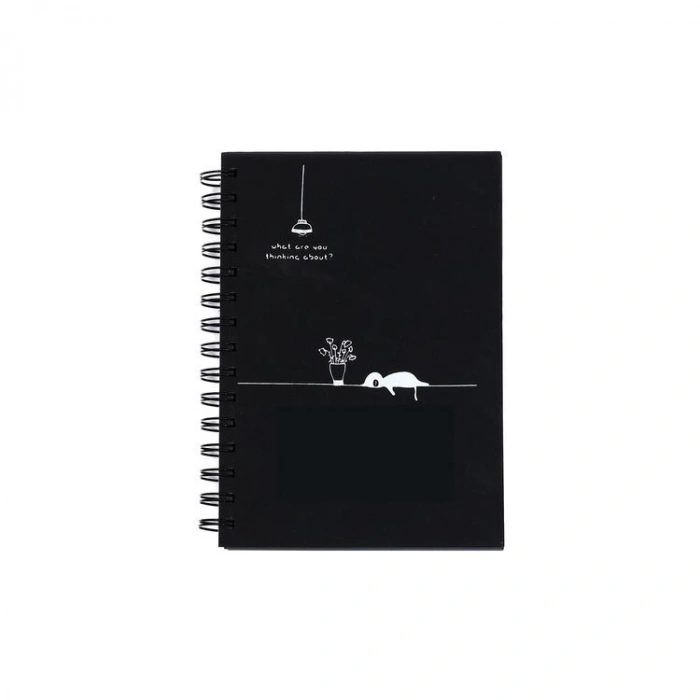 PAPİRÜS M217 SERT KAPAK SPİRALLİ SİYAH İÇ KAĞIT 14X20 80YP. ÇİZGİSİZ DEFTER