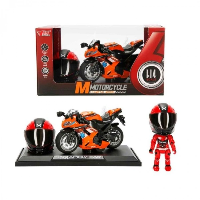 SUNMAN MY66-M1214K RACING 1:14 SESLİ IŞIKLI KASKLI MOTOSİKLET 3+