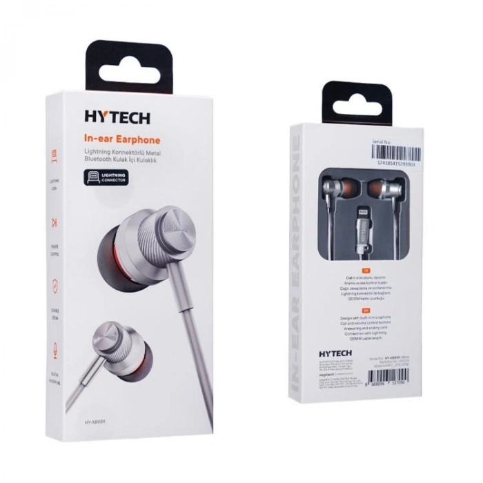 HYTECH HY-XBK59 KABLOLU KULAK İÇİ MİKROFONLU KULAKLIK LIGHTNING BEYAZ