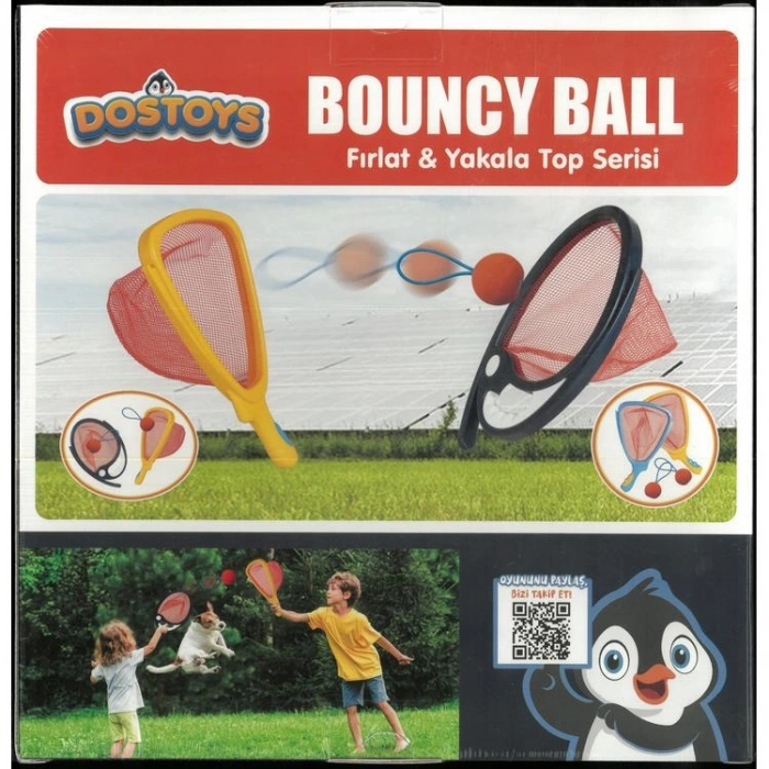 DOSTOYS 613 BOUNCY BALL FIRLAT YAKALA TOP 2Lİ OYUN SETİ  KUTULU 3+