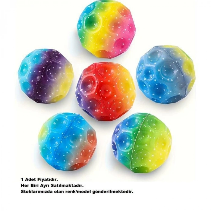 ZİZU DK2869 MOON BALL RAINBOW/CANLI RENKLER ZIPLAYAN AY TOPU (KARIŞIK RENK) 3+   TEKLİ