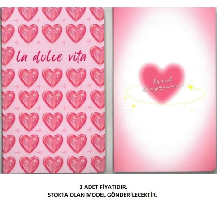 DRN GIFT ST-0203D 13x21 HEART SERİSİ KARTON KAPAK 48 YP. ÇİZGİSİZ DEFTER  -  TEKLİ