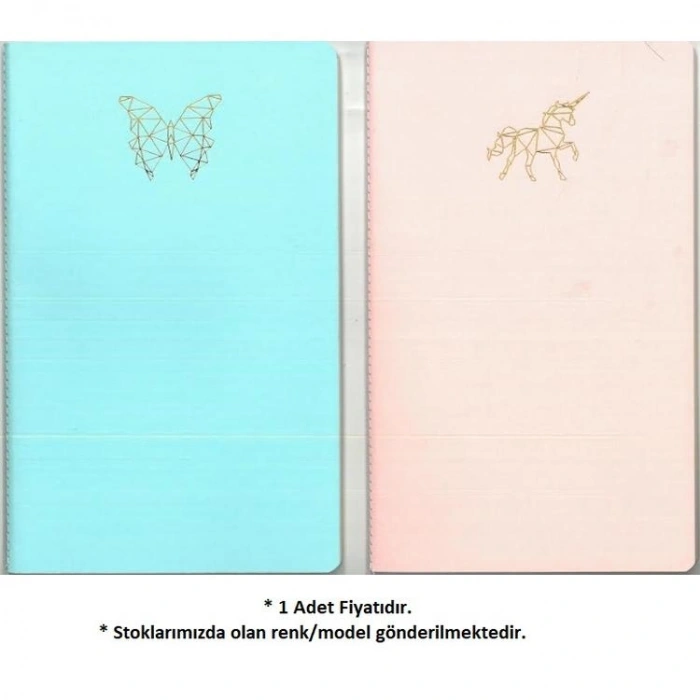 DRN GIFT ST-0620 13x20 IVORY PASTEL KARTON KAPAK 40 YP. ÇİZGİSİZ DEFTER  -  TEKLİ