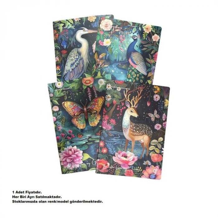 GIPTA GARDEN TEL DİKİŞLİ LX. KARTON KAPAK A4 60YP. 80GR. KARELİ DEFTER 8428 - TEKLİ