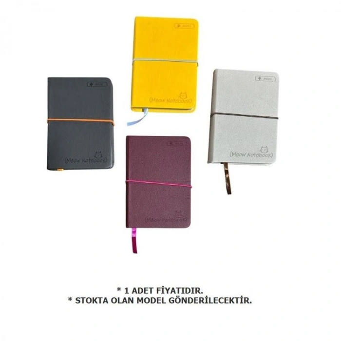 PAPİRÜS M207 CİLTLİ SUNİ DERİ SERT KAPAK LASTİKLİ A7 100 YP ÇİZGİLİ - TEKLİ