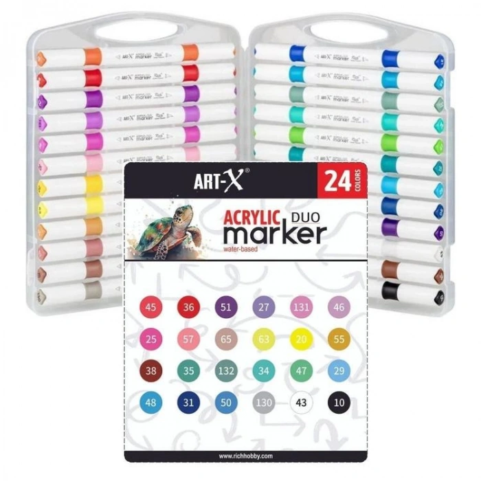 RİCH 18054 ART-X ÇİFT TARAFLI DUO AKRİLİK MARKER 24LÜ KUTU