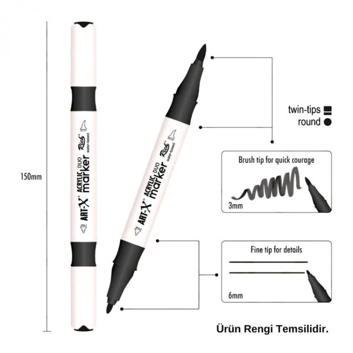RİCH 17888-27 ART-X ÇİFT TARAFLI DUO AKRİLİK MARKER MOR