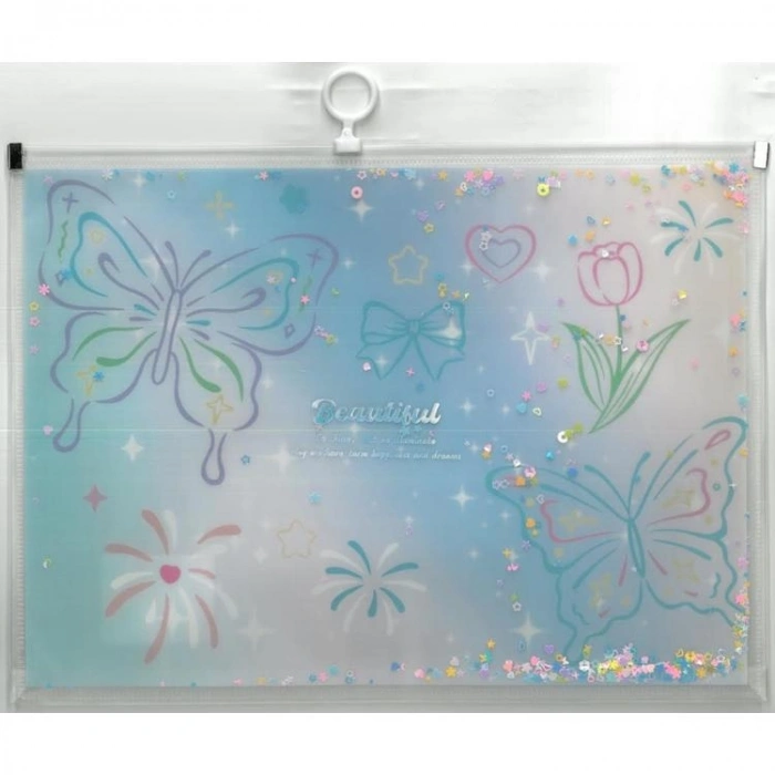 MİKRO DD-15 BEAUTİFUL DESENLİ FERMUARLI DOSYA - TEKLİ