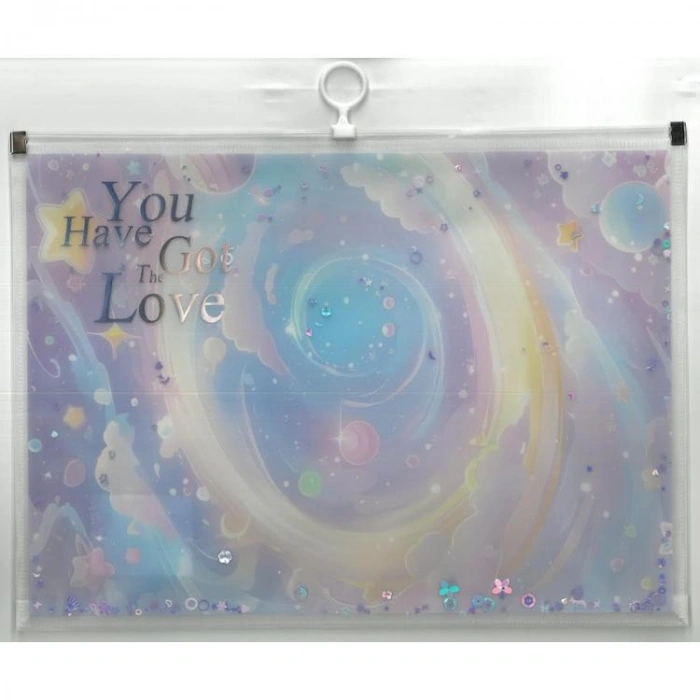 MİKRO DD-14 YOU HAVE GOT THE LOVE DESENLİ FERMUARLI DOSYA - TEKLİ