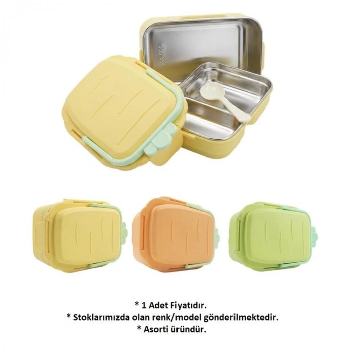 MUGGLE MS-38 304 PASLANMAZ ÇELİK 2 KATLI 1300 ML BESLENME YEMEK KABI/KUTUSU
