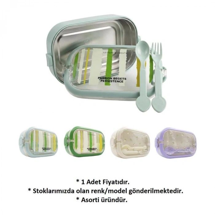 MUGGLE MS-26 304 PASLANMAZ ÇELİK GEENİŞ TEK BÖLMELİ 850 ML BESLENME YEMEK KABI/KUTUSU - TEKLİ