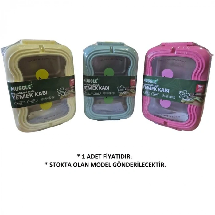 MUGGLE MS-30 304 PASLANMAZ ÇELİK 2 KATLI 1350 ML BESLENME YEMEK KABI/KUTUSU